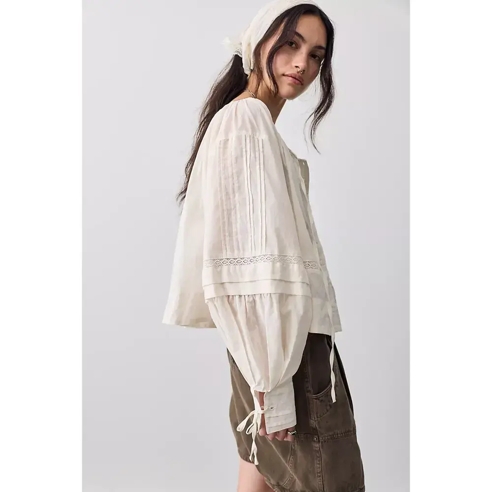 Free People La Lune Woven Top
